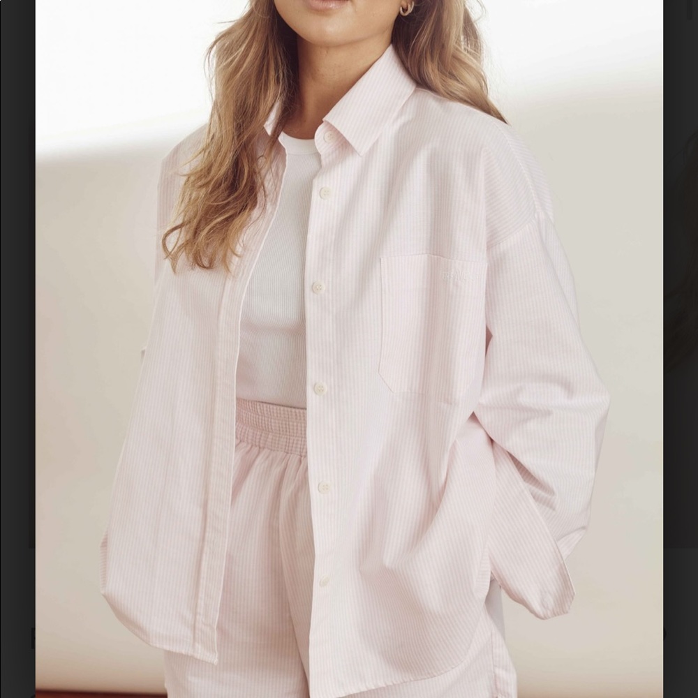 DJERF AVENUE PINK BUTTON UP SZ SMALL